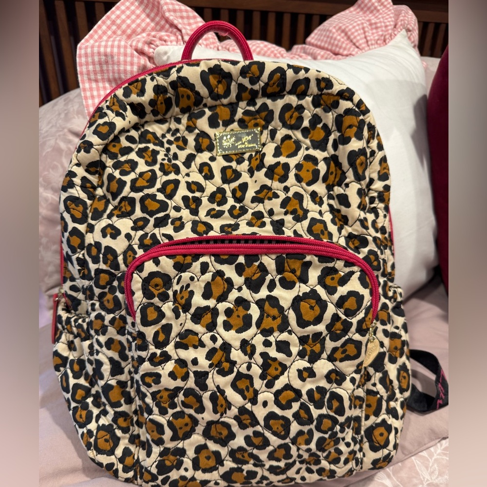 Betsey Johnson’s leopard print backpack